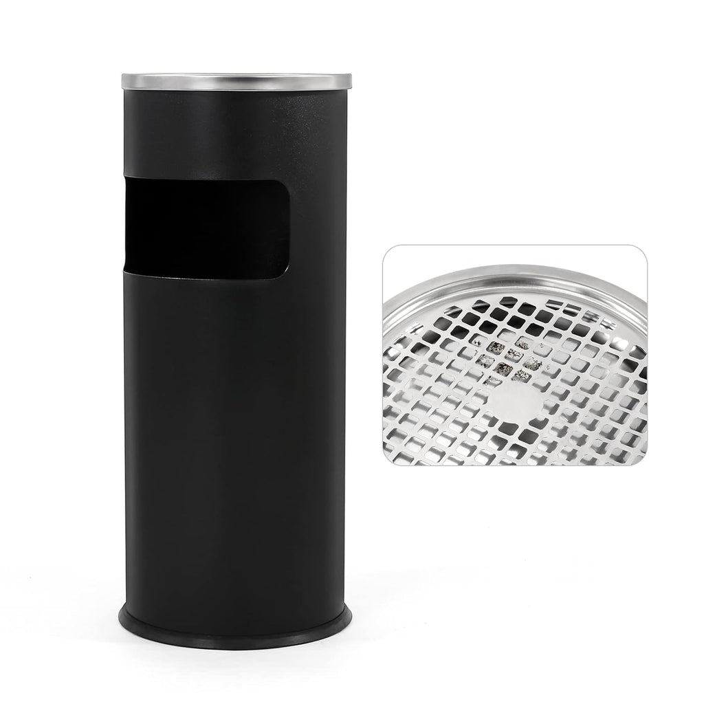Trash Can Outdoor Waste Container Round Stainless Steel Trash Can with Removable Inner Bucket for