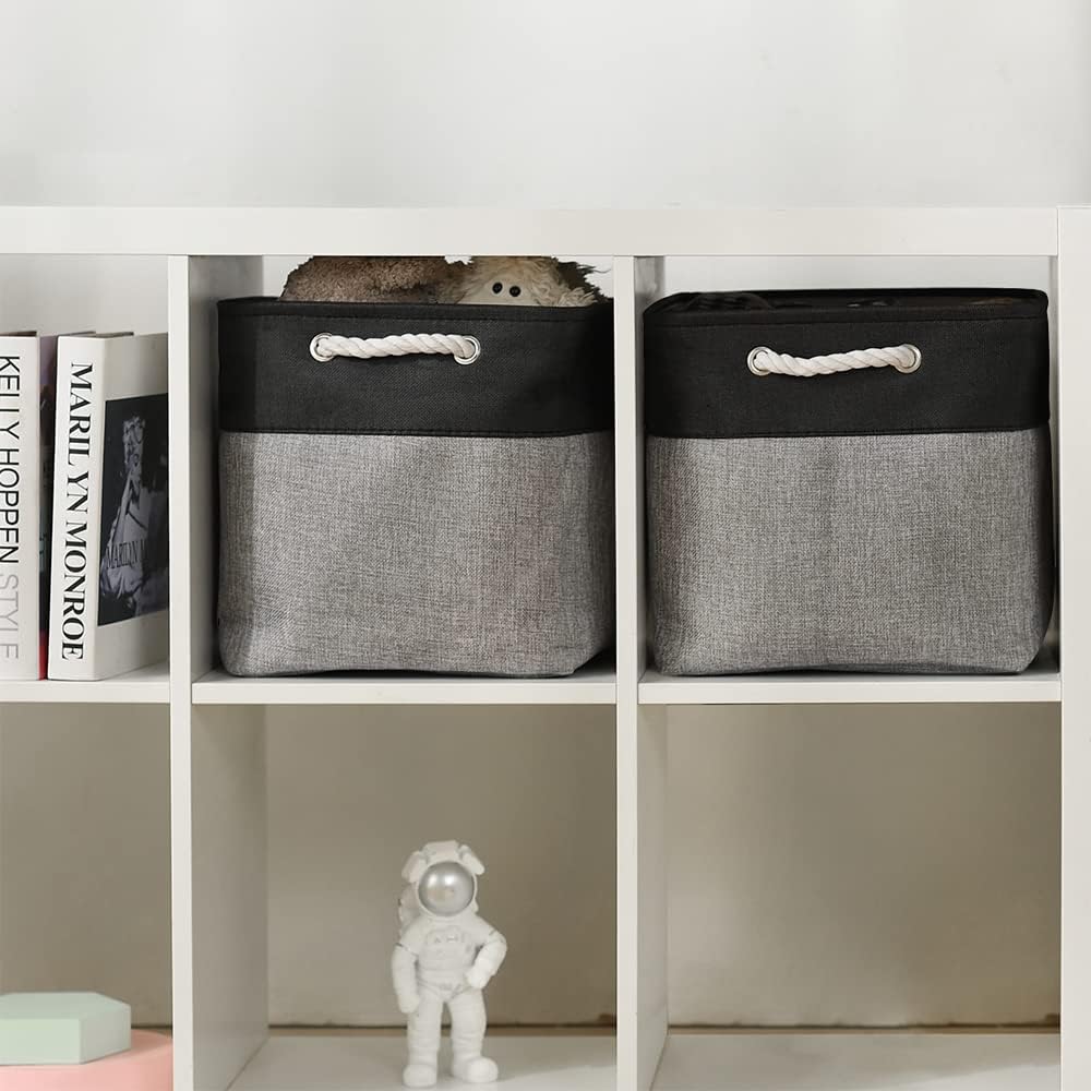 TcaFmac Organization and Storage Basket for Shelves - 16x12x12 inch Large 2 Pack Collapsible