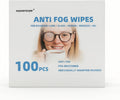 Anti Fog Wipes for Glasses (100-pack) | Pre-Moistened, Quick Dry & Scratch Free for Laptop Screens