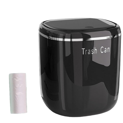 0.8 Gallon Desktop Mini Trash Can with Push-Open Lid, Small Waste Baskets Includes 50 Free Bags