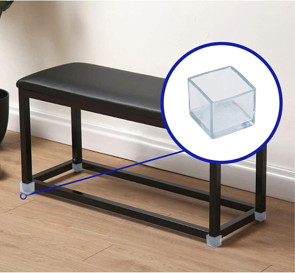 16 Pcs Transparent Square Anti-Slip Rubber Leg Tips Chair Leg Caps Furniture Floor Protectors Chair