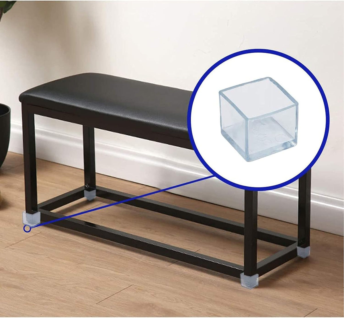 10 Pcs Transparent Square Anti-Slip Rubber Leg Tips Chair Leg Caps Furniture Floor Protectors Chair