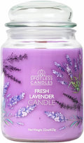 Fresh Lavender Candle 22oz Glass Jar with Wooden Wick in a Decorated Jar Within a Presentation Gift