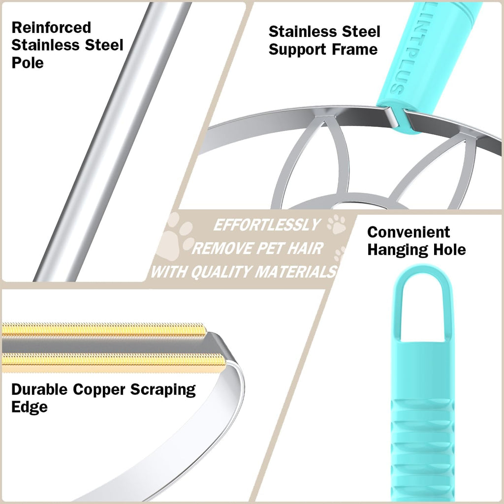 63‘’Ultra Long Heavy Duty Carpet Rake - Efficient Pet Hair Remover for Carpets, Rugs & Furniture