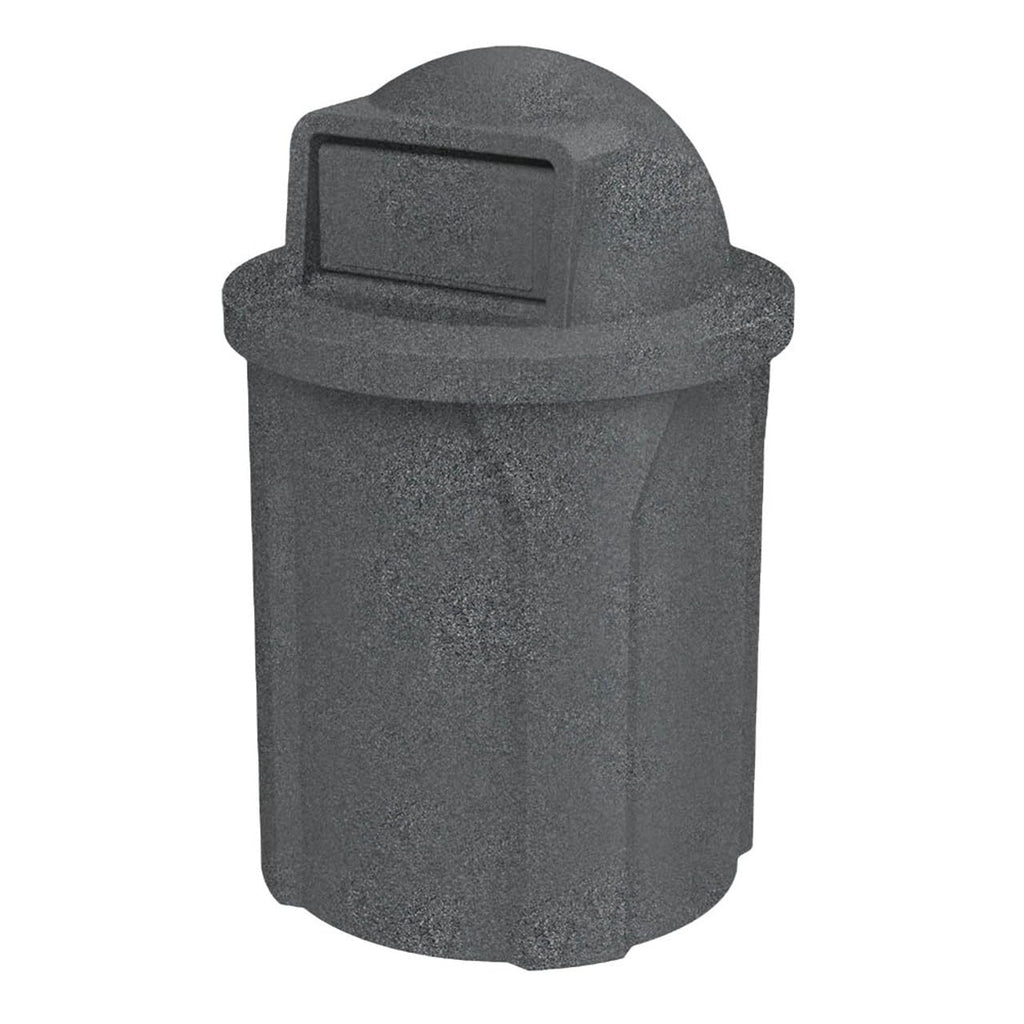 42 Gallon Round 100% Recycled Plastic Heavy-Duty Commercial Outdoor or Outdoor Trash Can with Push