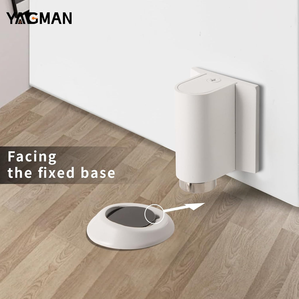 1 Pack Magnetic Door Stoppers Retractable Bottom of Door Holder No Drilling Mount Floor Door Stop