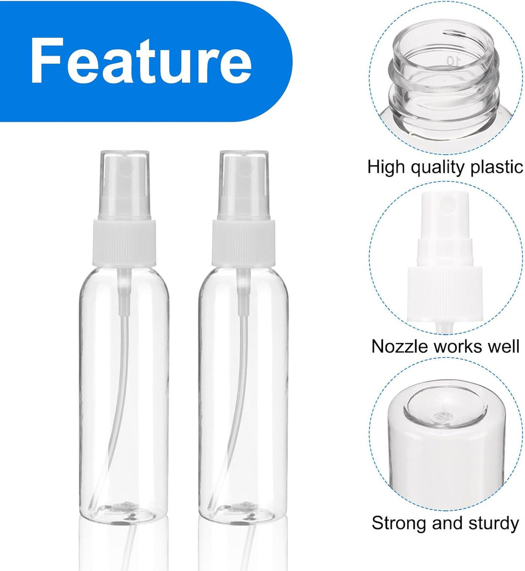 uxcell 20Pack Spray Bottles, 2Oz/60ML Clear Empty Mist Plastic Mini Travel Bottle Set,Small