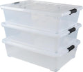 50 Quart Wheeled Latching Storage Box, Stackable Bin with Latch Lid, Plastic Container to Organize