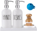 Glass Soap Dispenser for Kitchen,Farmhouse Kitchen Dish Hand Soap Dispenser Set,Rustproof Pump Soap