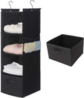 MAX Houser 4-Shelf Hanging Closet Organizer, Space Saver, Cloth Hanging Shelves with 2 Side