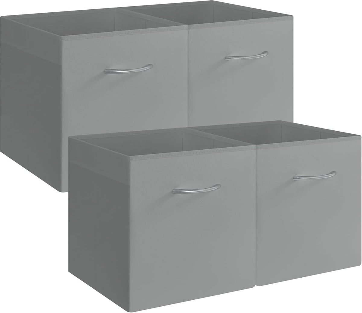 StorageWorks Gray Storage Cubes, 13x13 Storage Cube Bins with Handle, Cube Storage Organizer Bins