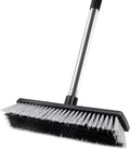 LandHope Hard Bristle Deck Broom Adjustable Long Handle Scrub Brush Heavy Duty Concrete Push Broom
