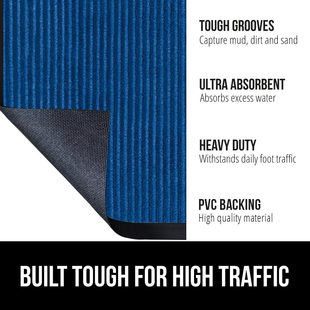GORILLA GRIP Traffic Guard Door Mat, 47x35, Heavy Duty Welcome Mats, Commercial Office Space