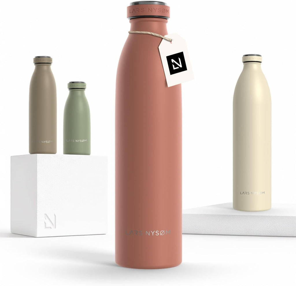 LARS NYSØM Stainless Steel Insulated Water Bottle 12oz 17oz 25oz 34oz 51oz | Insulated Thermo Flask