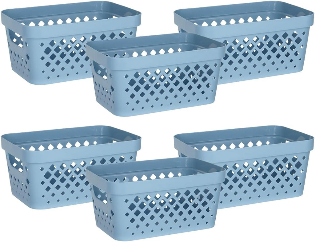 Glad Plastic Baskets for Organizing, Set of 6 | Pantry Storage for Under Counter, Linen Closet, and