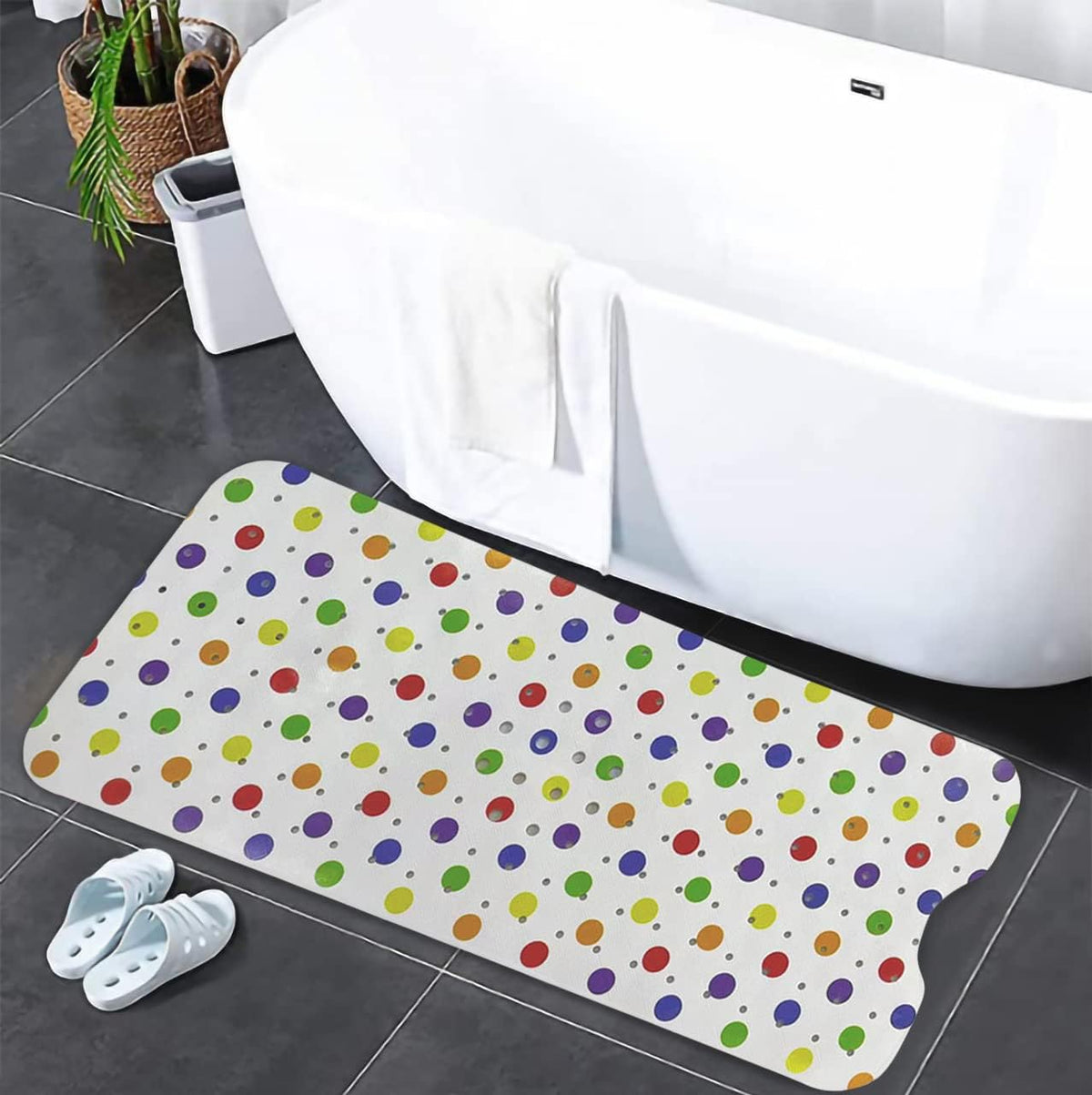 ENKOSI Bath Mat Long 40x16 – Non-Slip Bathtub Mat with Secure Suction Cups & Drain Holes with Fun