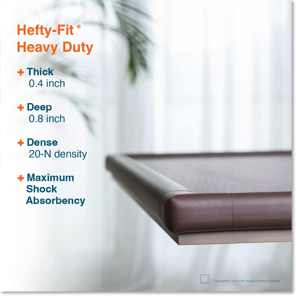 Roving Cove HeftyFit Corner Protector for Baby (16 Large Corners), Heavy-Duty Soft Rubber Foam