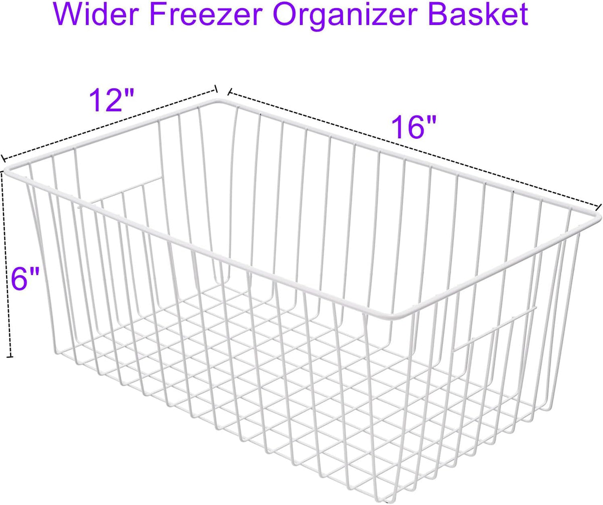 16inch Upright Freezer Organizer Baskets for 13-14,16-21 cu.ft Standup Freezer, Settle freezer