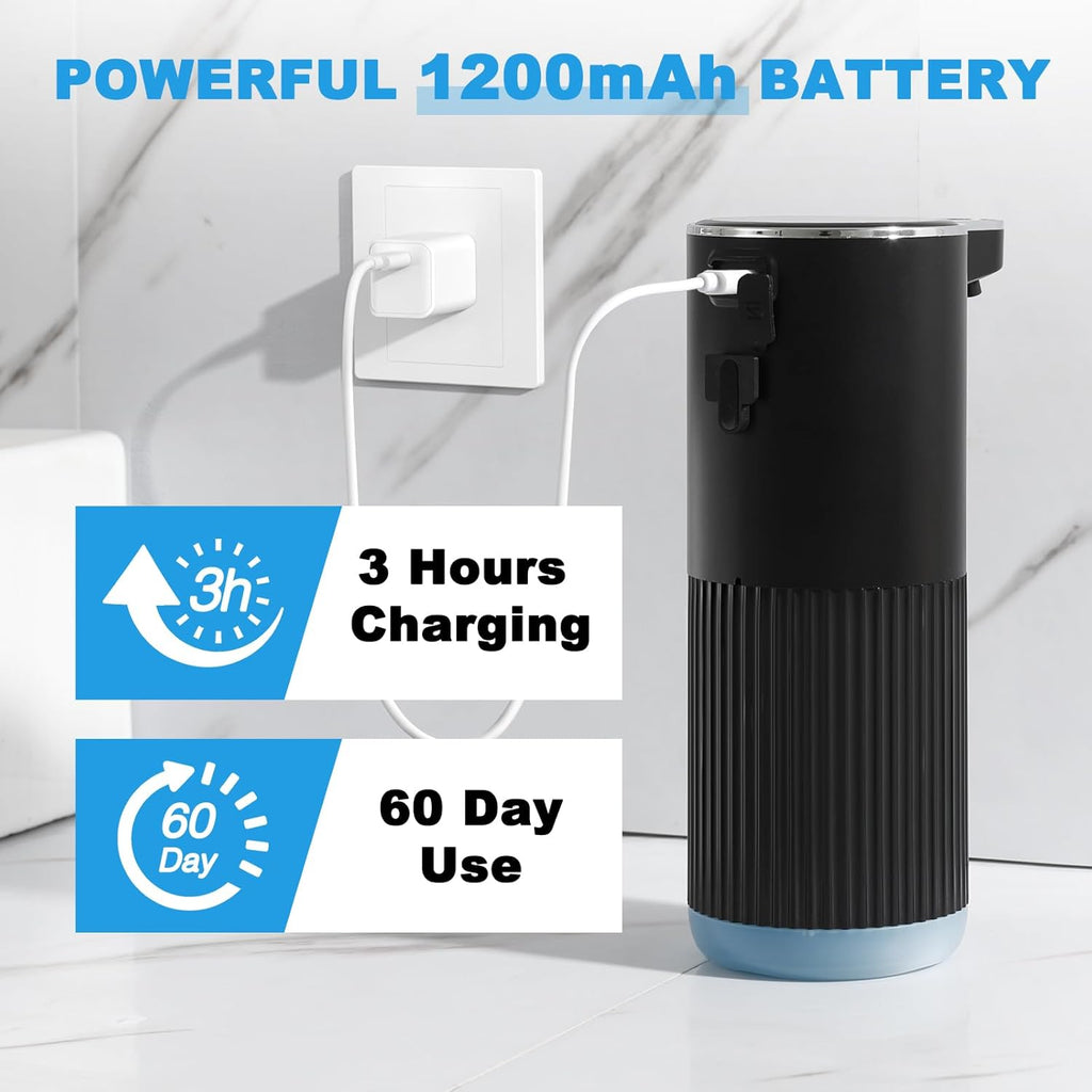 Automatic Soap Dispenser, 2 Pack Black Touchless Liquid Soap Dispenser for Bathroom, 13.5 Fl Oz