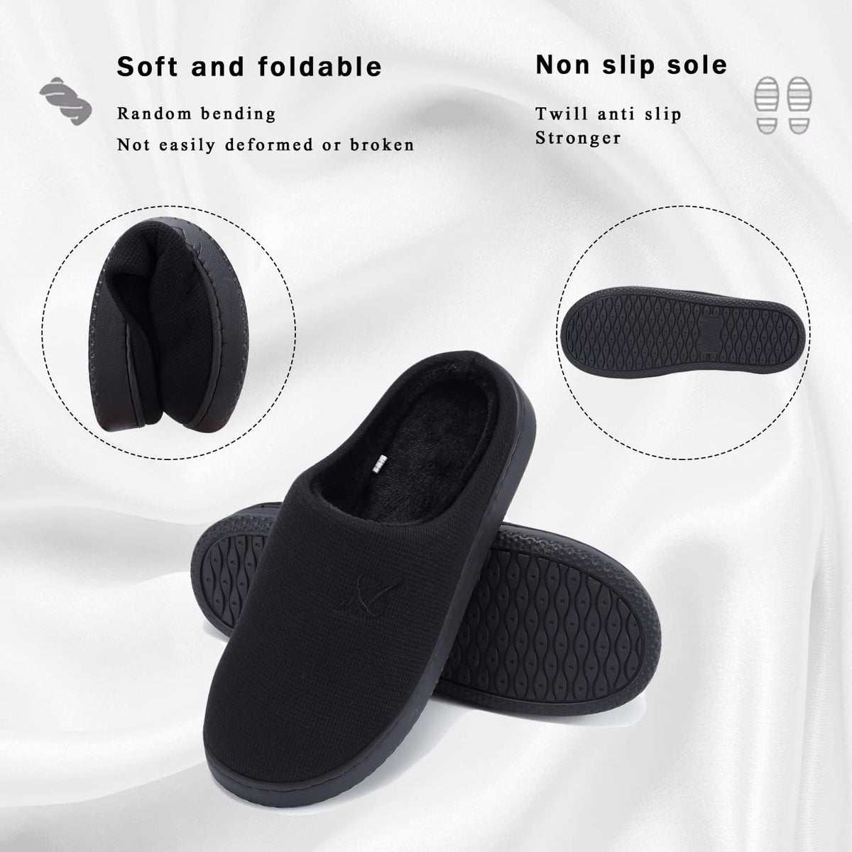 Memory Foam Slippers for Women's and Men's Casual House Shoes