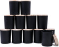 Thick Candle Jars for Making Candles 12 Pcs, 7 OZ Empty Jars with Wood Lids for Candle Making