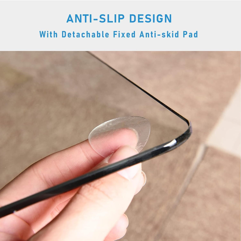 GLSLAND 46" x 55" Tempered Glass Chair Mat Heavy-Duty Floor Protector for Carpet & Hard Floors