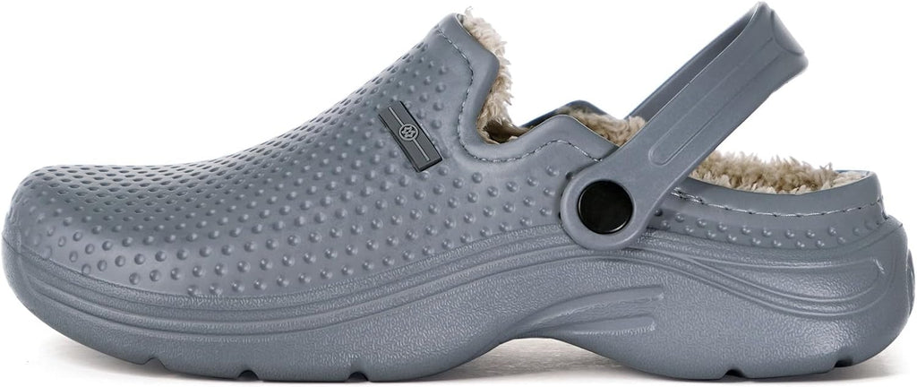 Womens Mens Fur Lined Clogs Waterproof Garden Shoes Winter Warm Fleece Lining Fuzzy House Home