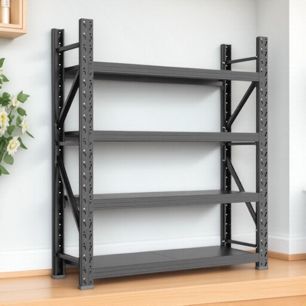 Storage Shelves Heavy Duty, Metal Garage Shelving Units, 4 Tier Storage Rack Shelf, Steel