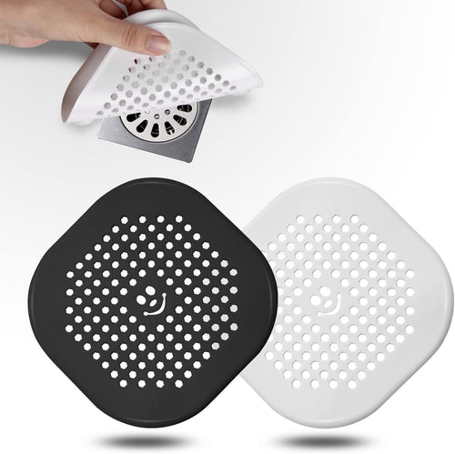2 Pack Drain Hair Catcher Silicone Drain Protector Hair Stopper with Suction Cup for Shower Kitchen