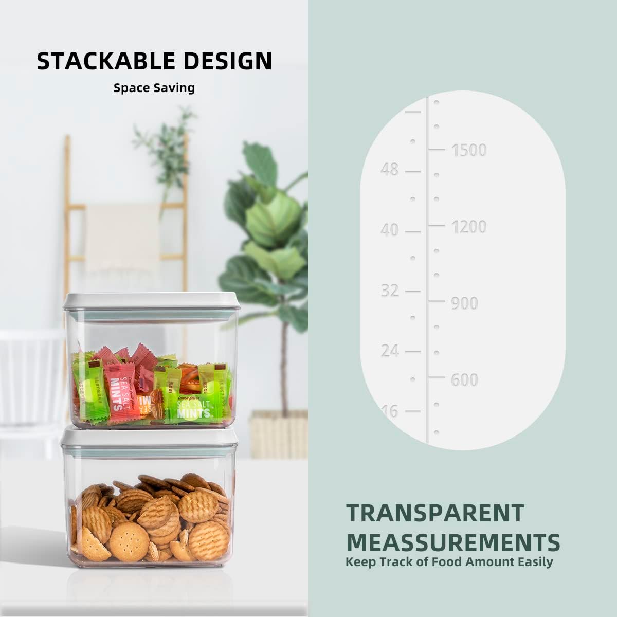 12 Pcs Pop Airtight Food Storage Containers with Lids for Kitchen Pantry Organization Stackable