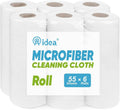 AIDEA Microfiber Cleaning Cloth White, Shop Rags 330 Sheets(6 Roll), Towels for Cars, Tear Away
