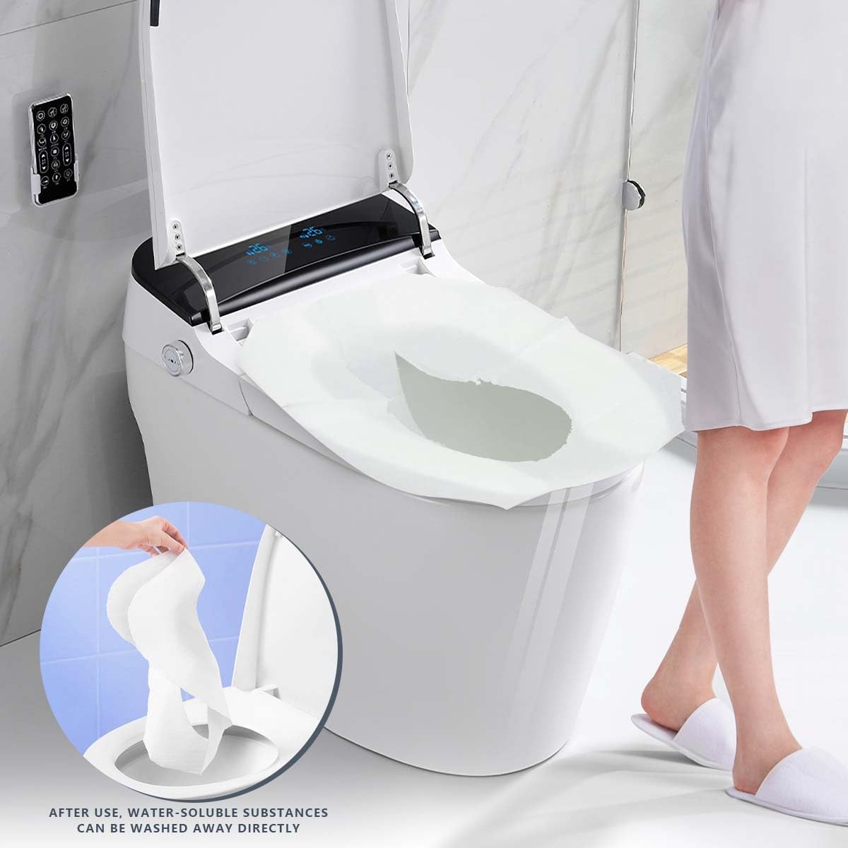 1 Pack (250 Pieces) Disposable Toilet Seat Covers Flushable Paper Toilet Seat Cover for Bathroom
