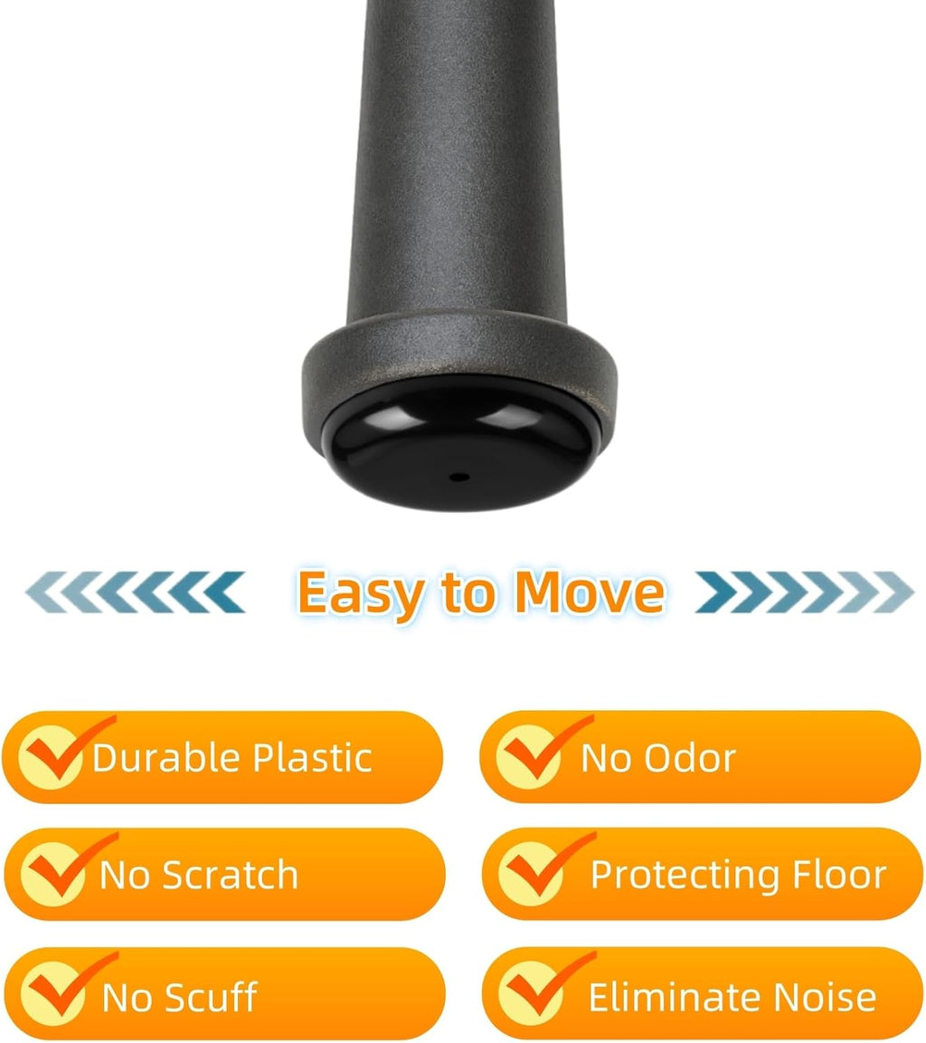 Wrought Iron Patio Furniture Feet Caps - Furnigear 1-1/2" Round Plastic Outdoor Chair Leg Caps