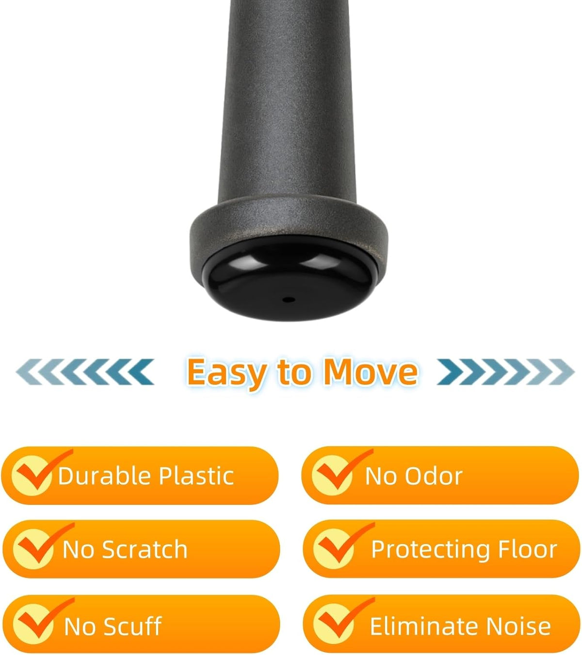 Wrought Iron Patio Furniture Feet Caps - Furnigear 1-1/2" Round Plastic Outdoor Chair Leg Caps