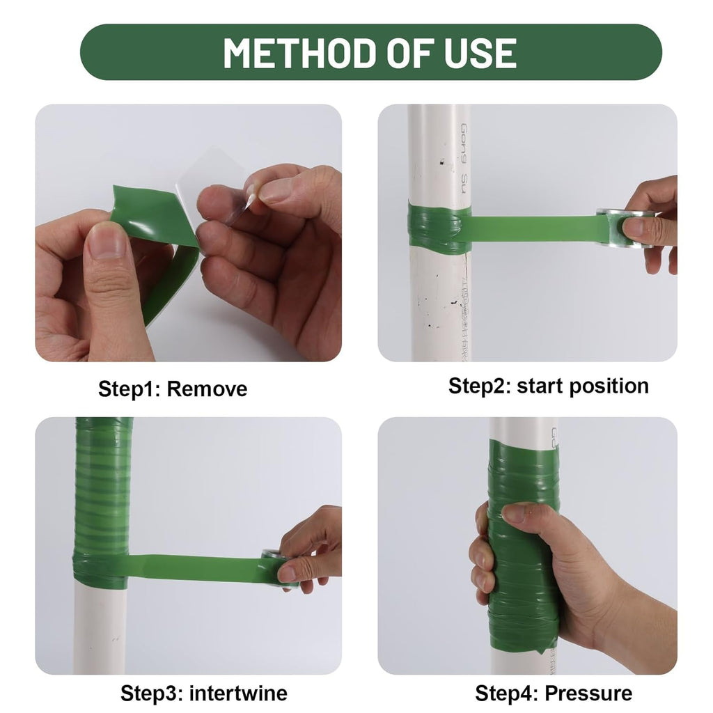 Self Fusing Silicone Tape 4 Rolls 1 in x 10' Green Waterproof Rescue Tape Rubber Leak Silicone