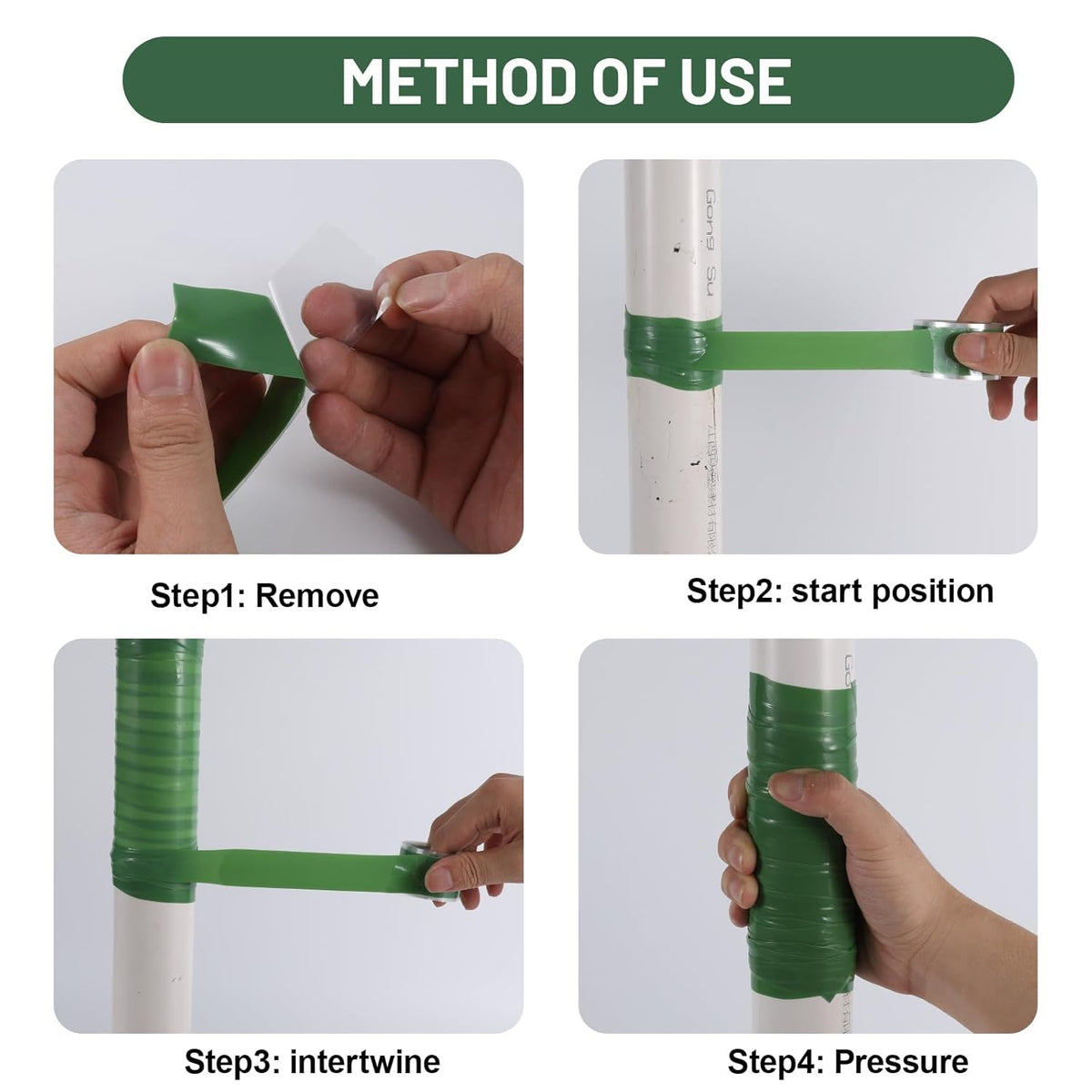 Self Fusing Silicone Tape 4 Rolls 1 in x 10' Green Waterproof Rescue Tape Rubber Leak Silicone