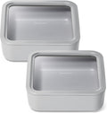Caraway 2pc Glass Food Storage Set - 10 Cup Food Containers (2) - Ceramic Coated - Non Toxic, Non