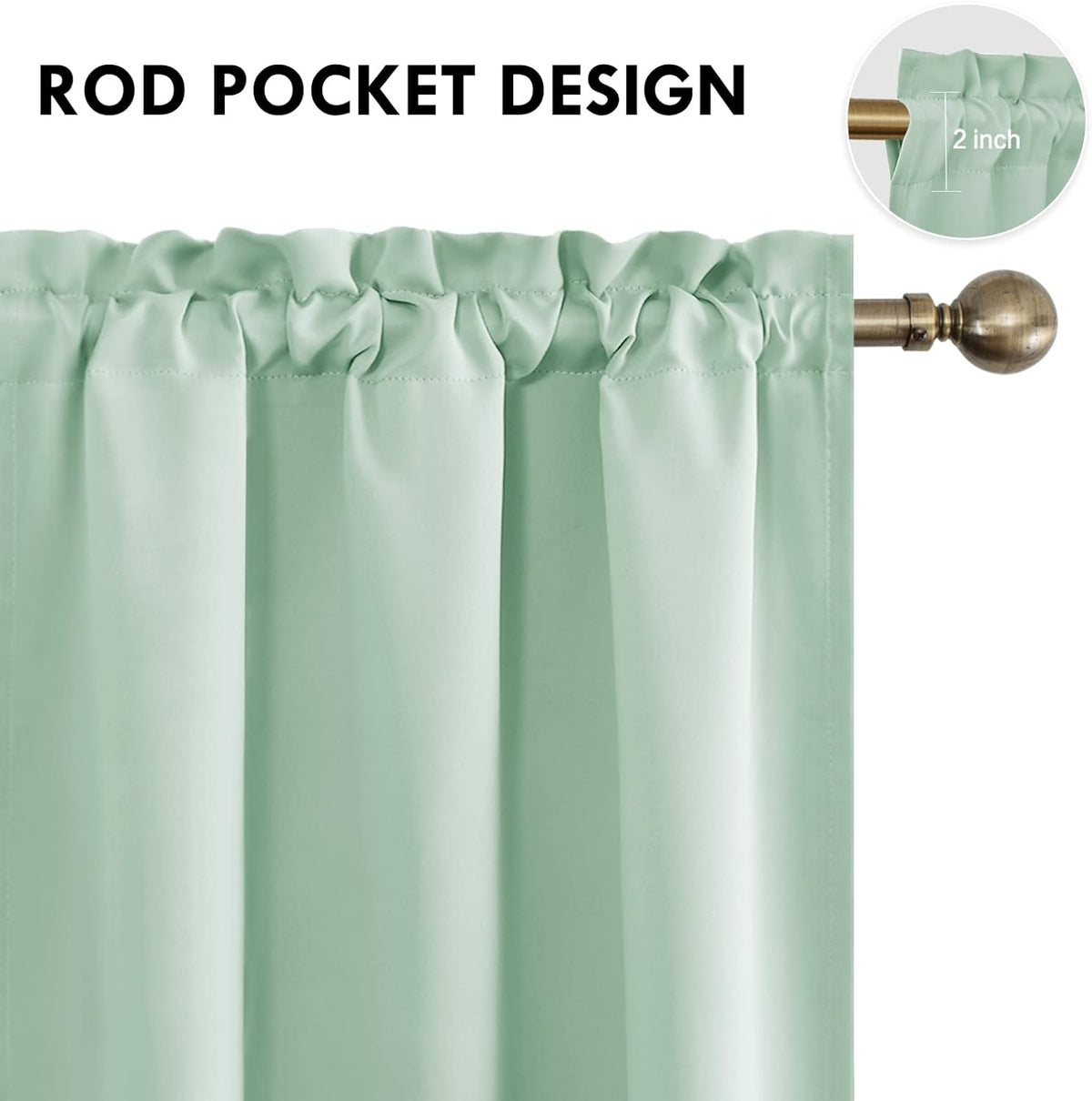 DWCN Blackout Curtains Room Darkening Thermal Insulated Bedroom Curtains Window Curtain Panels, 38