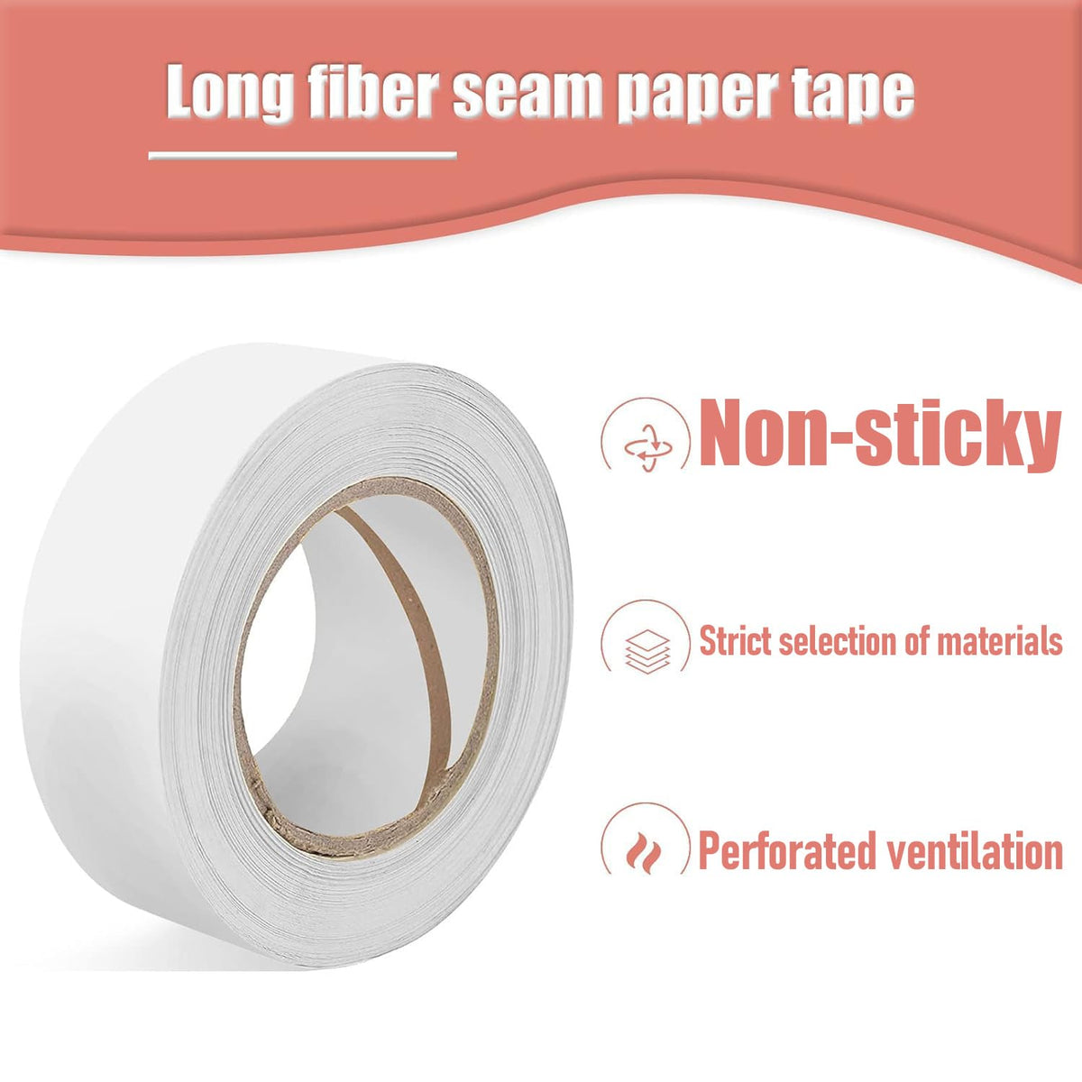 Drywall Paper Tape, 2” x 250 ft Ultra-Thin Fiber Paper Drywall Joint Tape for Seam Patch for Wall