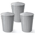Plexon Round Trash Can 13 Gallon, Vintage Metal Outdoor Trash Can with Lid, Retro Farmhouse Garbage