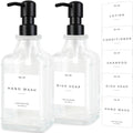 Emerson Essentials Glass Soap Dispenser Set – 16 oz 2-Pack – Refillable Dish & Hand Soap Dispensers