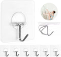 JINSHUNFA Adhesive Wall Hooks for Hanging Heavy Duty Towel Coat Hooks Waterproof Transparent Hook