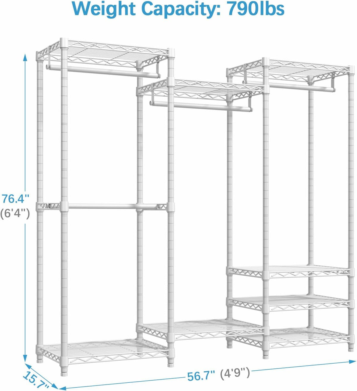 VIPEK V5 Medium Portable Closet Wardrobe Heavy Duty Clothes Rack, Freestanding Closet Metal