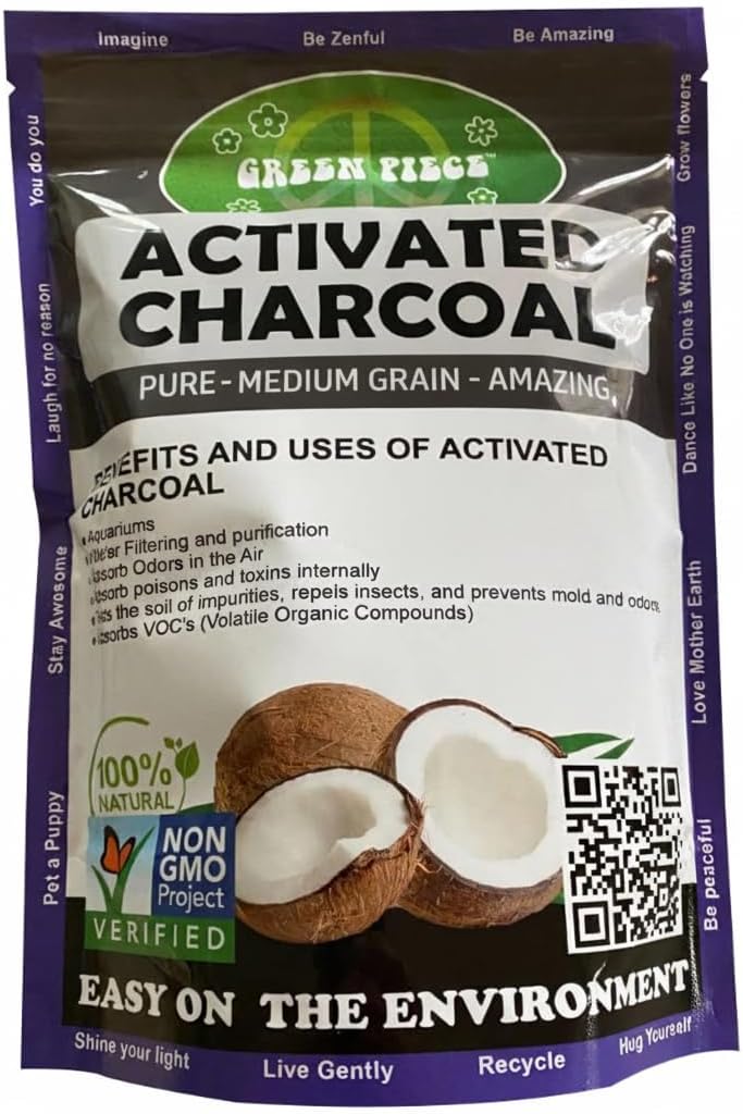 Green Piece® Activated Charcoal Coarse Grain – Resealable 5 lb Bag for Air Purifying, Odor