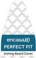Encasa XO Ironing Board Cover and Pad 42"x14" - Thick 3mm Felt Padding, Drawstring Tightening &