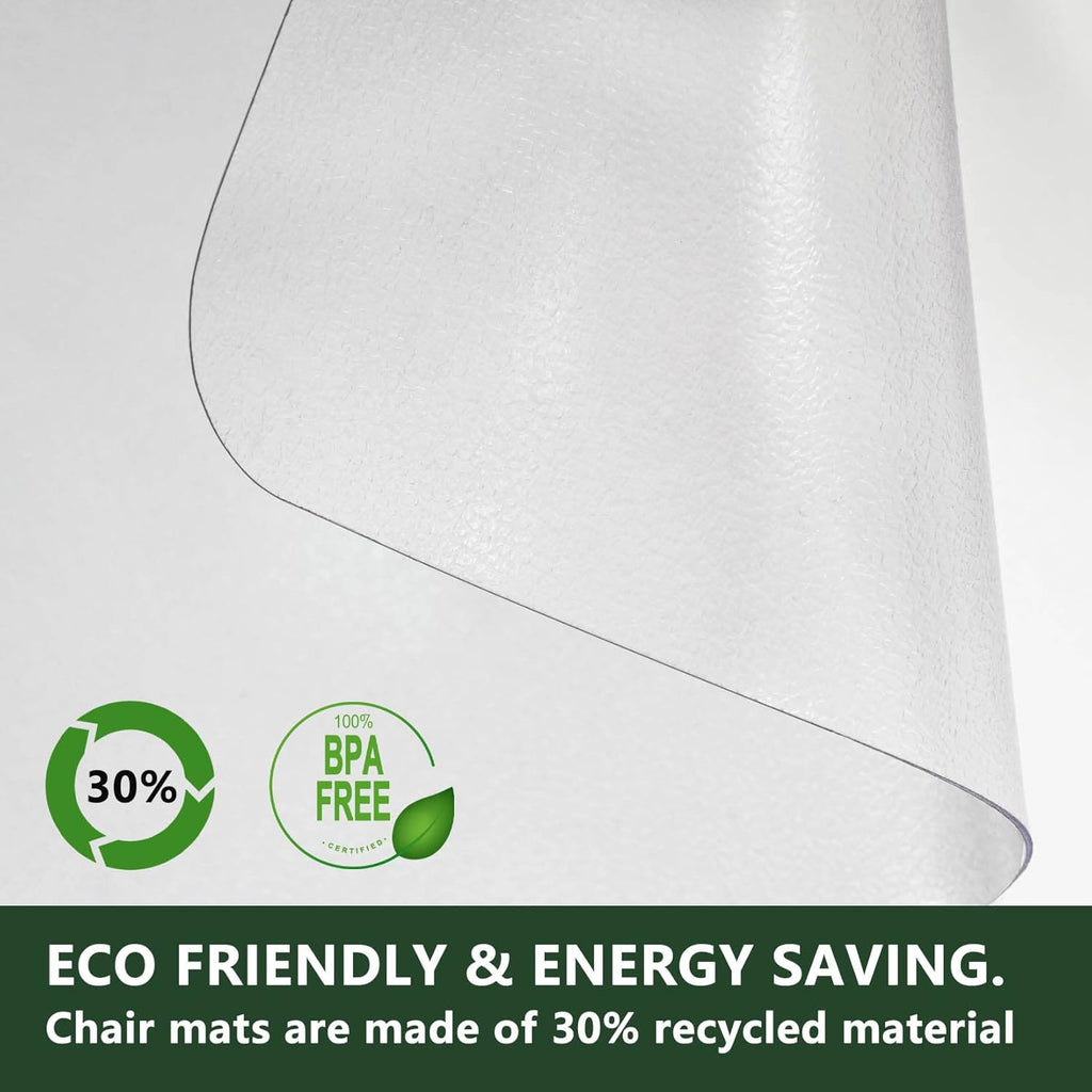 FuturHydro Chair Mat for Hardwood Floor, 30" x 48" Clear Anti-Slip Computer Desk Chair Floor Mat