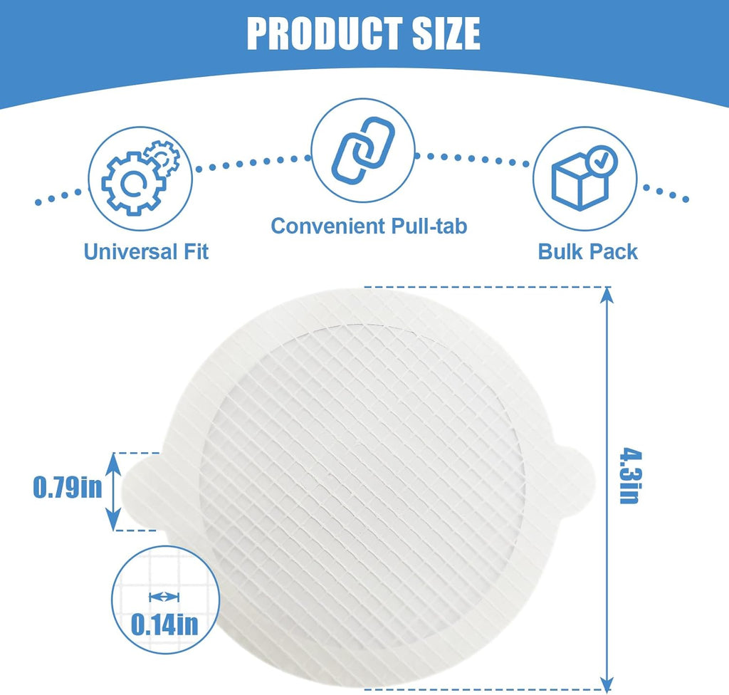 30 Pack Disposable Shower Drain Hair Catcher Hair Trap Drain Covers 4.3” Extra-Wide Mesh Hair