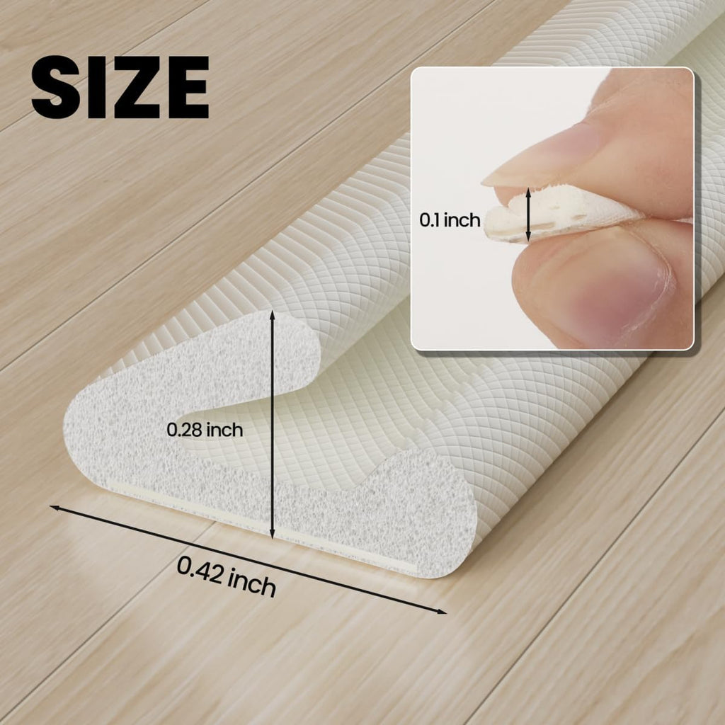 V Shape Foam Weather Stripping Door Frame Seal Strip 2Pcs×26FT White, Draft Stopper, Insulation