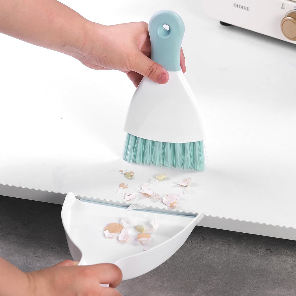 NACENA Mini Dustpan and Brush Set, Small Broom and Dustpan Set Dust Pan and Mini Hand Broom Dustpan