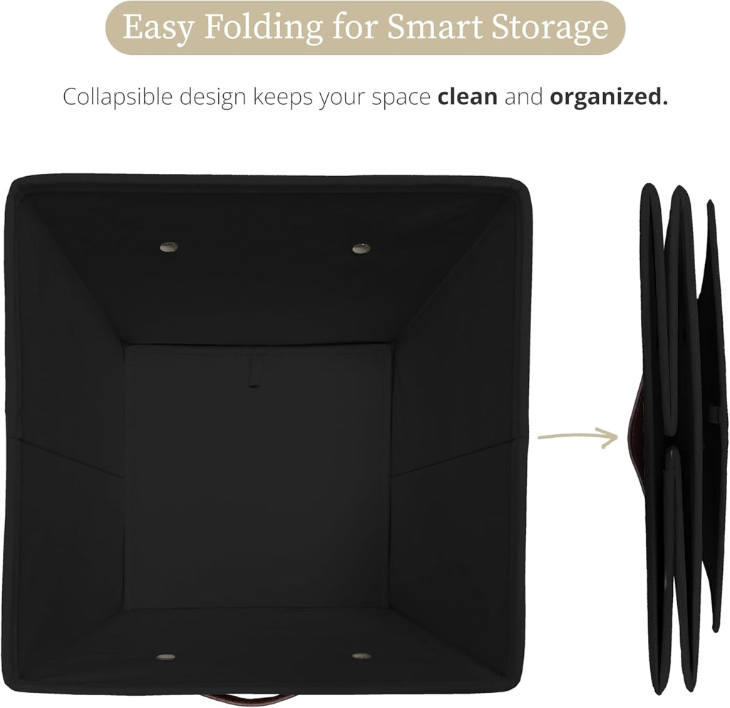 DECOMOMO Storage Baskets, 13x15x13 Storage Cube Bins with Labels for Organizing Shelves Kallax